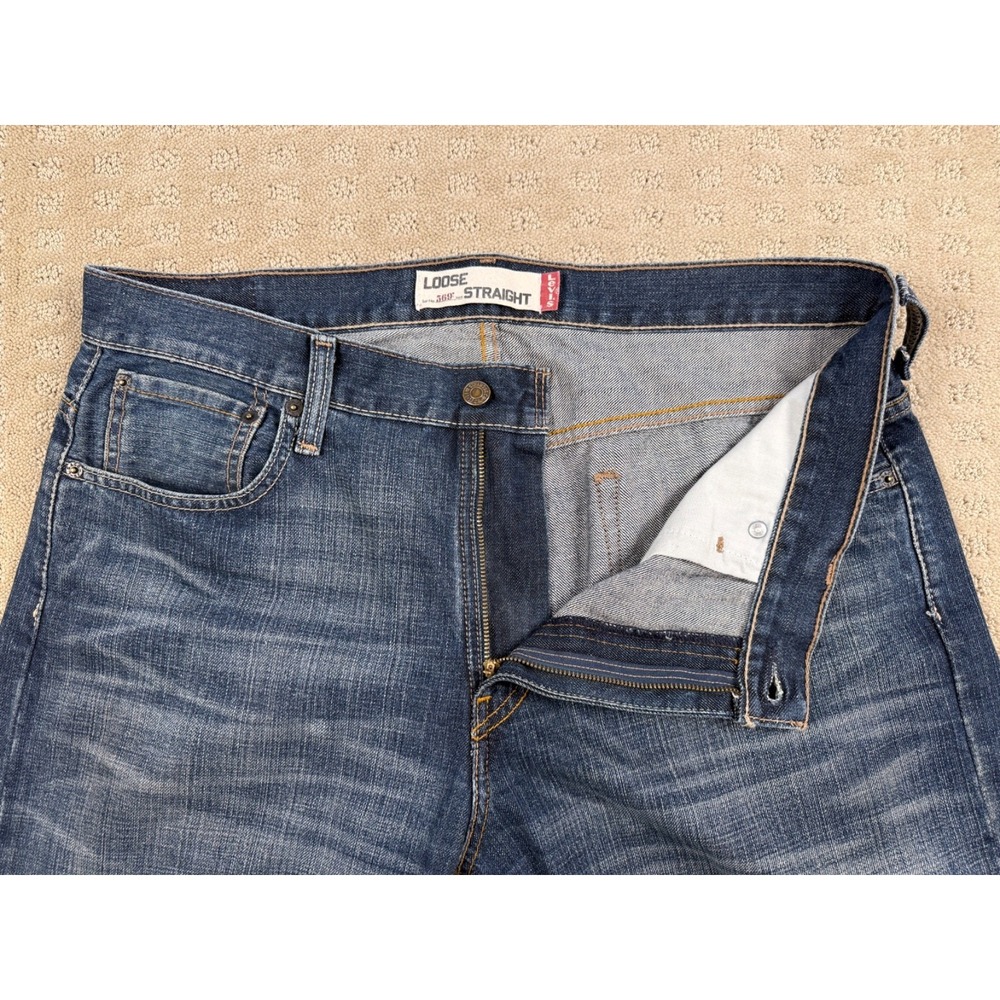Men's Levi's 569 Loose Straight Medium Wash Blue Jeans 34x30  #1054 - Picture 6 of 15